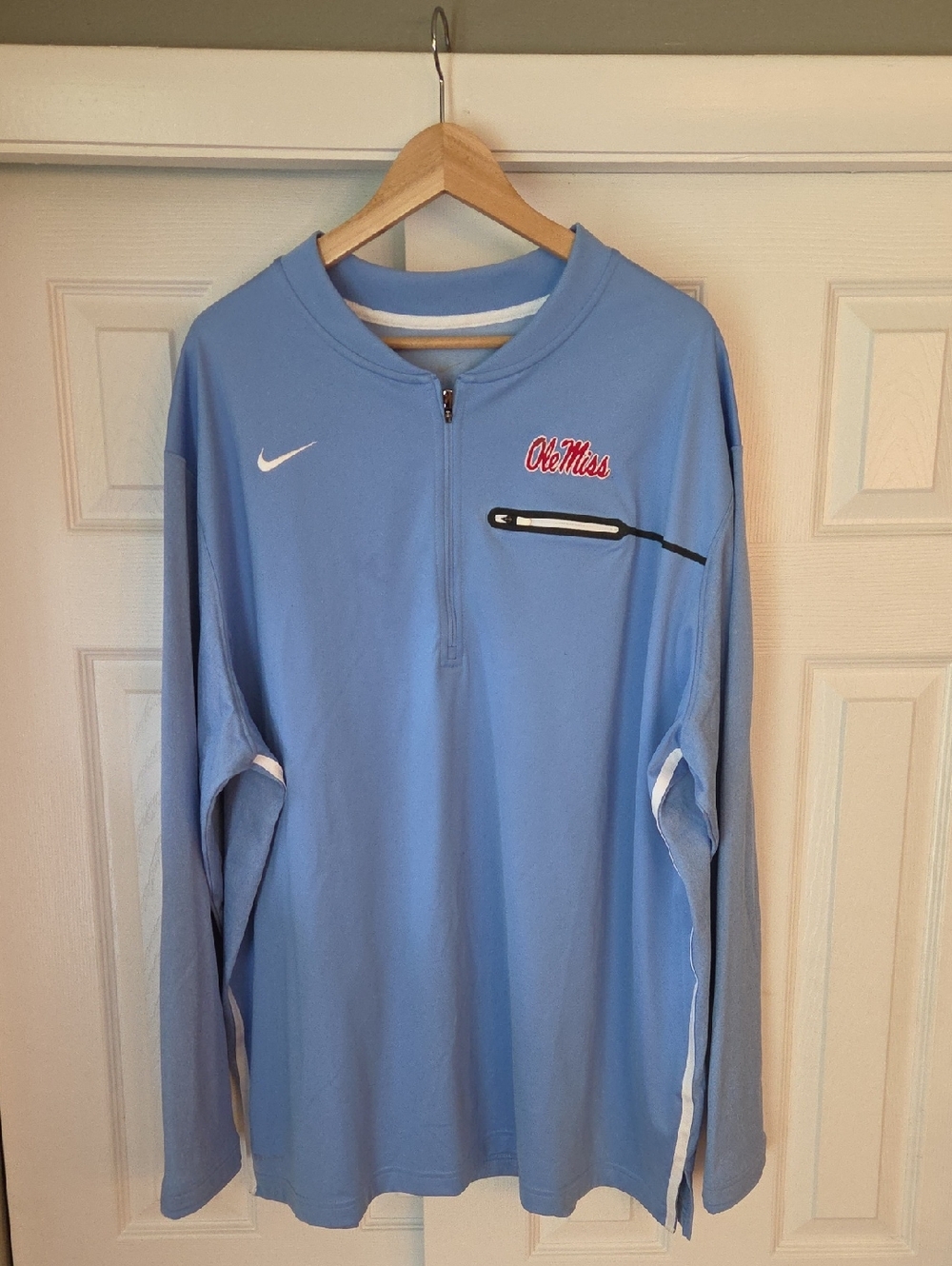 Nike Light Blue Ole Miss Quarter-Zip Pullover